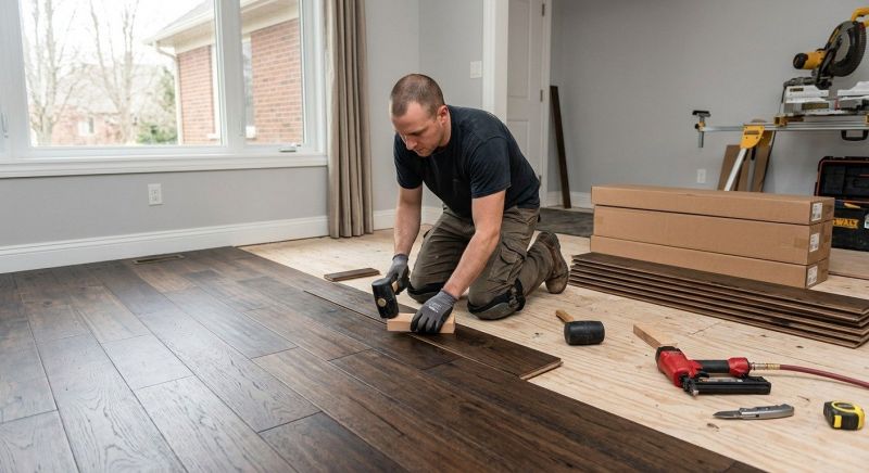 Dark Wood Floor Installation in Phoenix, AZ