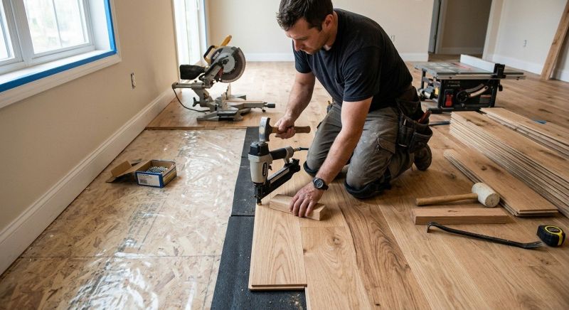 Dark Wood Floor Installation in Fort Worth, TX