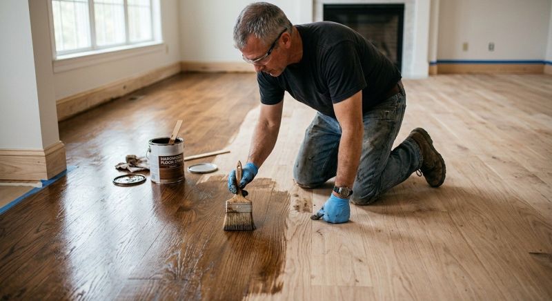 Walnut Floor Staining in Overland Park, KS
